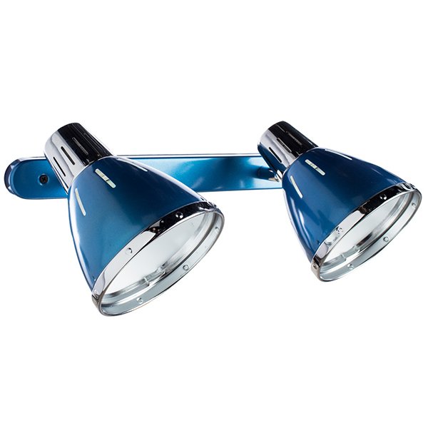 Спот Arte Lamp Marted A2215AP-2BL, арматура хром / синяя, плафоны металл синий / хром, 40х15 см