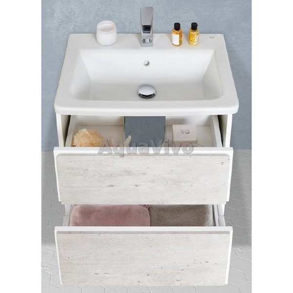 Мебель для ванной Roca Ronda 60, цвет бетон / белый глянец