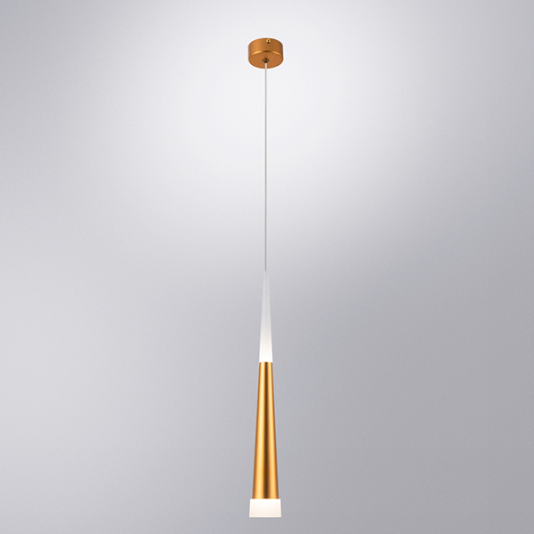 Подвесной светильник Arte Lamp Sabik A6010SP-1SG, арматура золото, плафон пластик / металл белый / золото, 6х6 см - фото 1