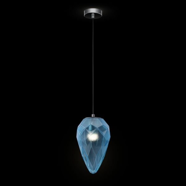 Подвесной светильник Maytoni Globo P052PL-01BL, арматура хром, плафон стекло голубое - фото 1