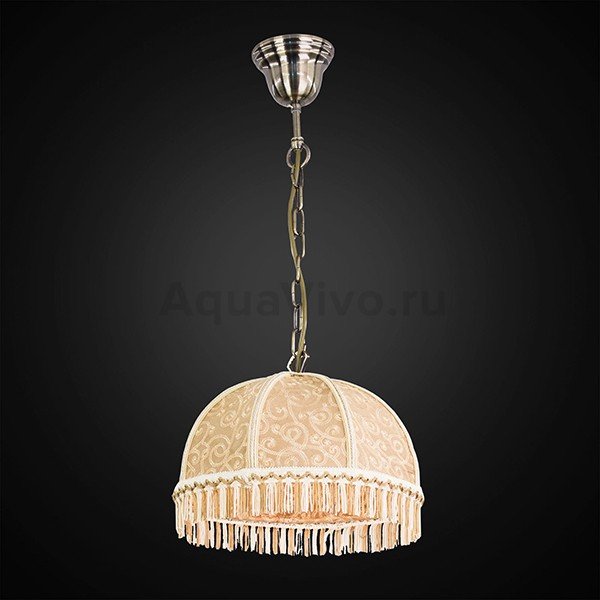 Подвесной светильник Citilux Базель CL407115, арматура бронза, плафон ткань коричневая, 31х31 см
