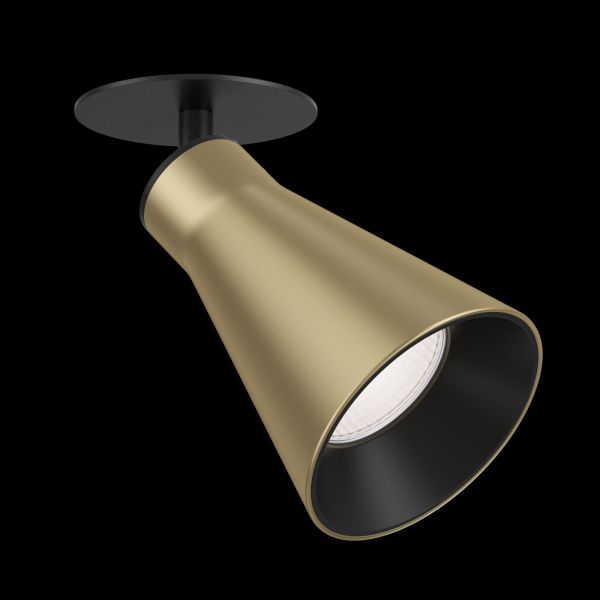 Встраиваемый светильник Maytoni Technical Virar C059CL-01MG, арматура черная, плафон металл золото матовое - фото 1