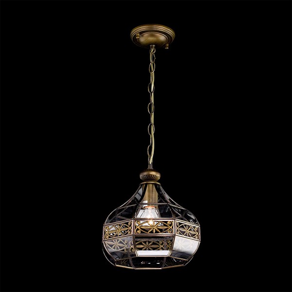 Подвесной светильник Citilux Гера-2 CL444210, арматура бронза, плафон стекло прозрачное, 27х27 см - фото 1