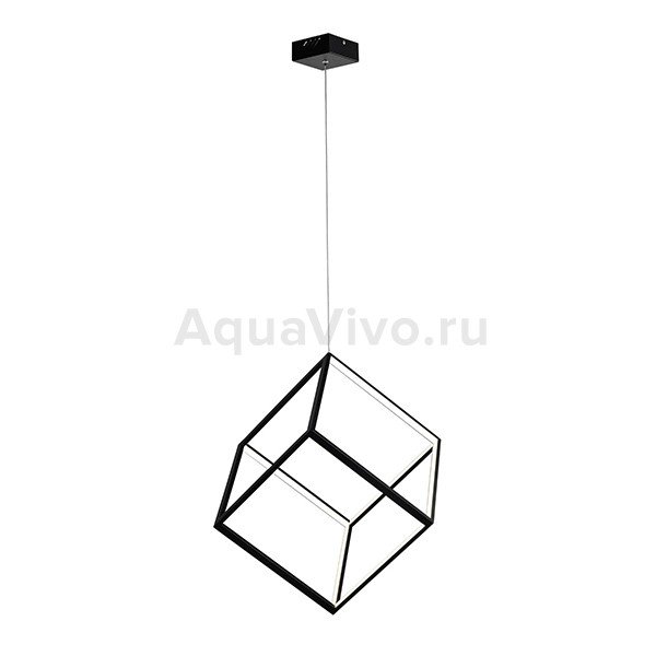 Подвесной светильник Citilux Куб CL719301, арматура черная, плафон металл / полимер черный, 53х53 см