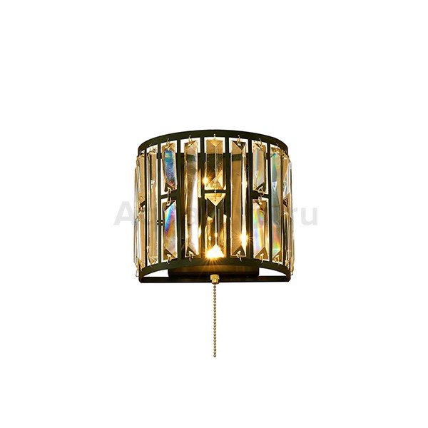 Настенный светильник Citilux Гермес CL331321, арматура венге, плафон стекло / хрусталь белый / прозрачный, 20х13 см