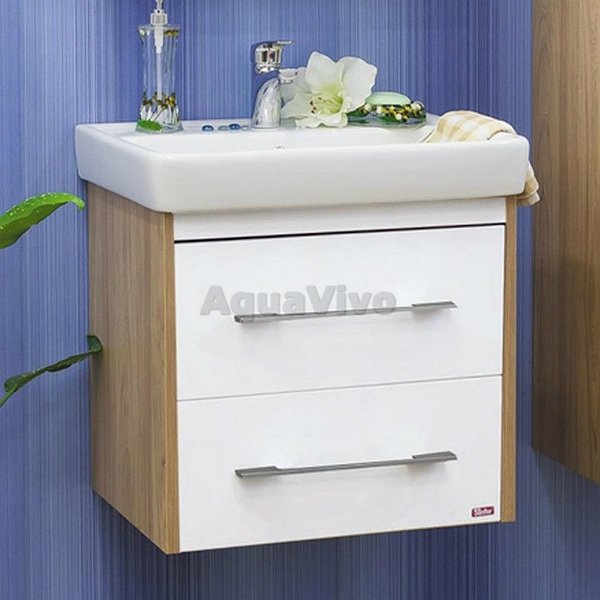 Мебель для ванной Sanflor Ларго 60, подвесная, цвет Швейцарский Вяз/белый - фото 1