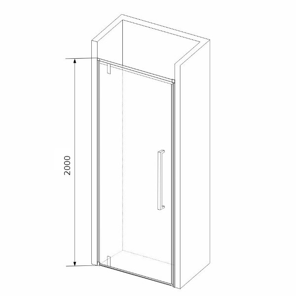 Душевая дверь RGW Stilvoll SV-02B 80x200, стекло прозрачное, профиль черный - фото 1