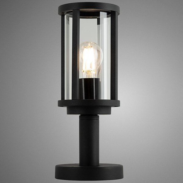 Садовый светильник Arte Lamp Toronto A1036FN-1BK, арматура черная, плафон стекло прозрачное, 13х13 см