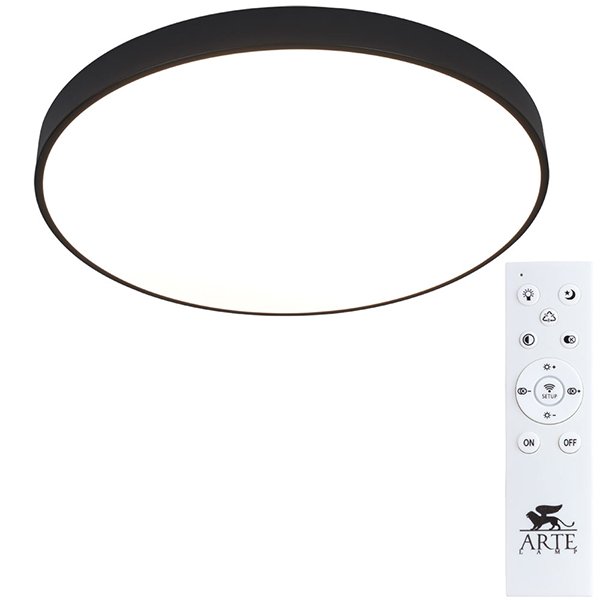 Потолочный светильник Arte Lamp Arena A2673PL-1BK, арматура черная, плафон акрил белый, 60х60 см