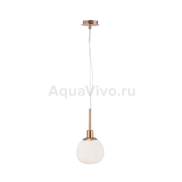 Подвесной светильник Maytoni Erich MOD221-PL-01-G, арматура золото, плафон стекло белое, 15х181 см