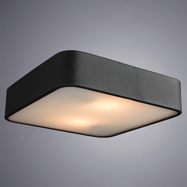 Потолочный светильник Arte Lamp Cosmopolitan A7210PL-2BK, арматура черная, плафон стекло белое, 30х30 см - фото 1