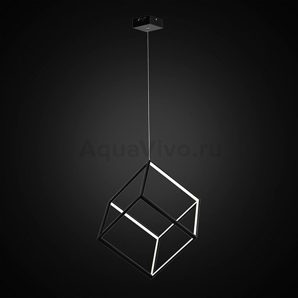 Подвесной светильник Citilux Куб CL719301, арматура черная, плафон металл / полимер черный, 53х53 см