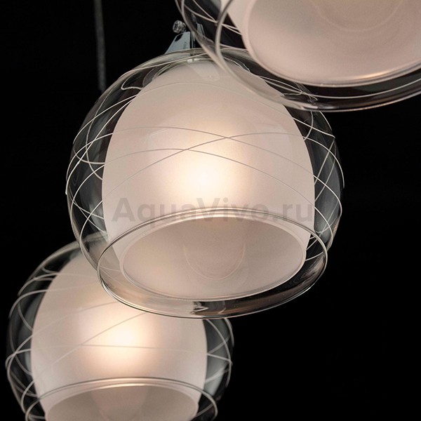 Подвесной светильник Citilux Буги CL157131, арматура белый / хром, плафоны стекло белое / прозрачное, 59х15 см - фото 1