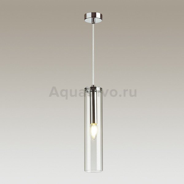 Подвесной светильник Odeon Light Klum 4695/1, арматура хром, плафон стекло прозрачное, 8х150 см