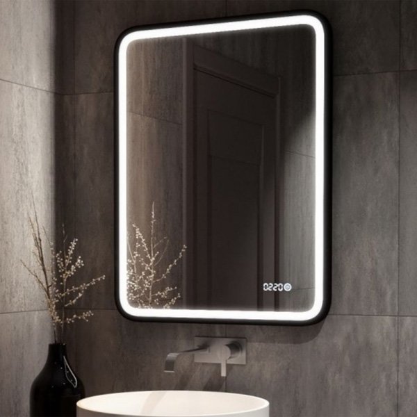Зеркало Art & Max Genova 60x80, с подсветкой и диммером, часами