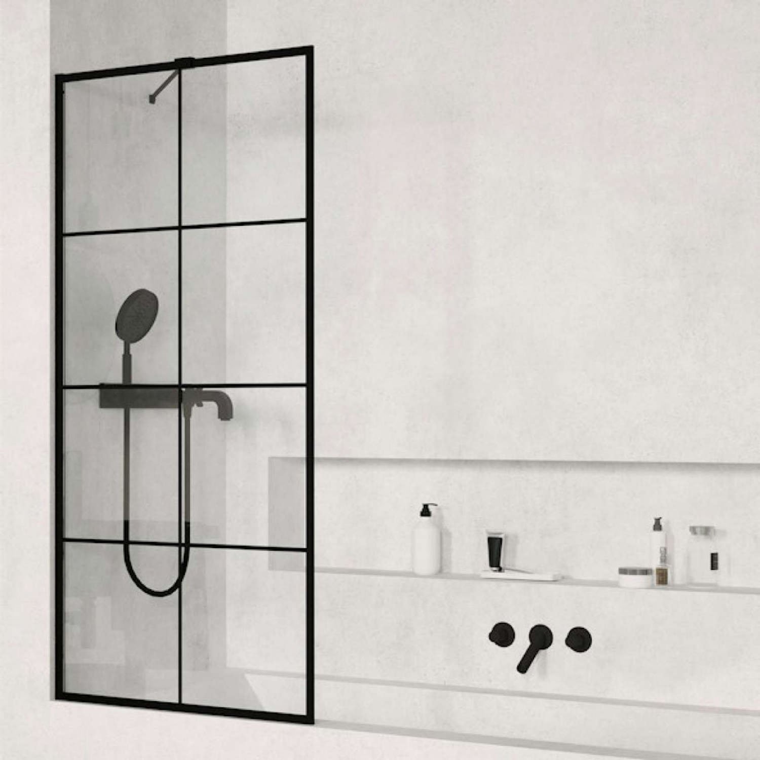 Шторка на ванну CeruttiSPA Muza F80 80x140, стекло прозрачное, профиль черный - фото 1