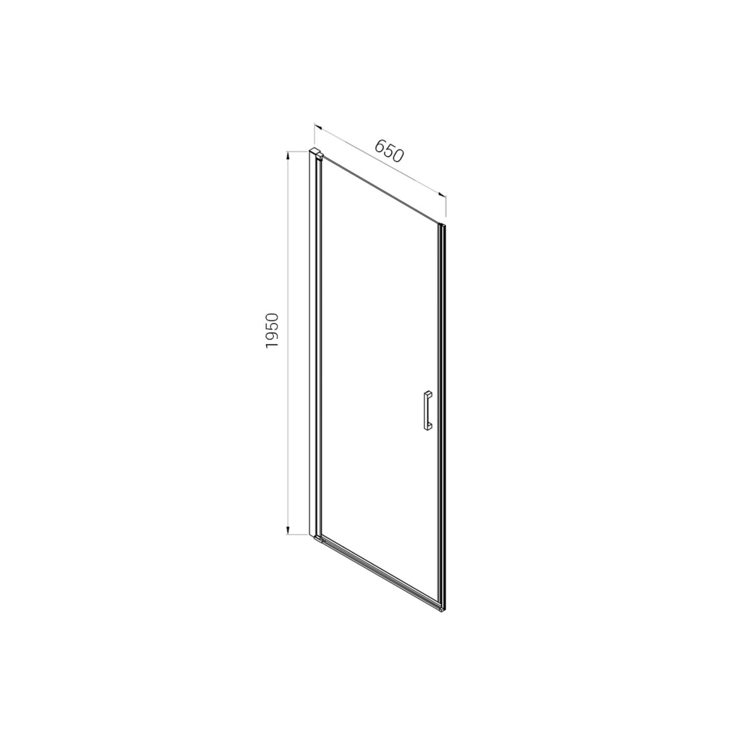 Душевая дверь Vincea Alpha VDP-3AL 650x195, стекло текстурное, профиль хром - фото 1