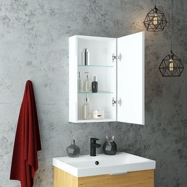 Шкаф-зеркало Art & Max Techno 35, правый, с подсветкой и диммером, цвет белый - фото 1