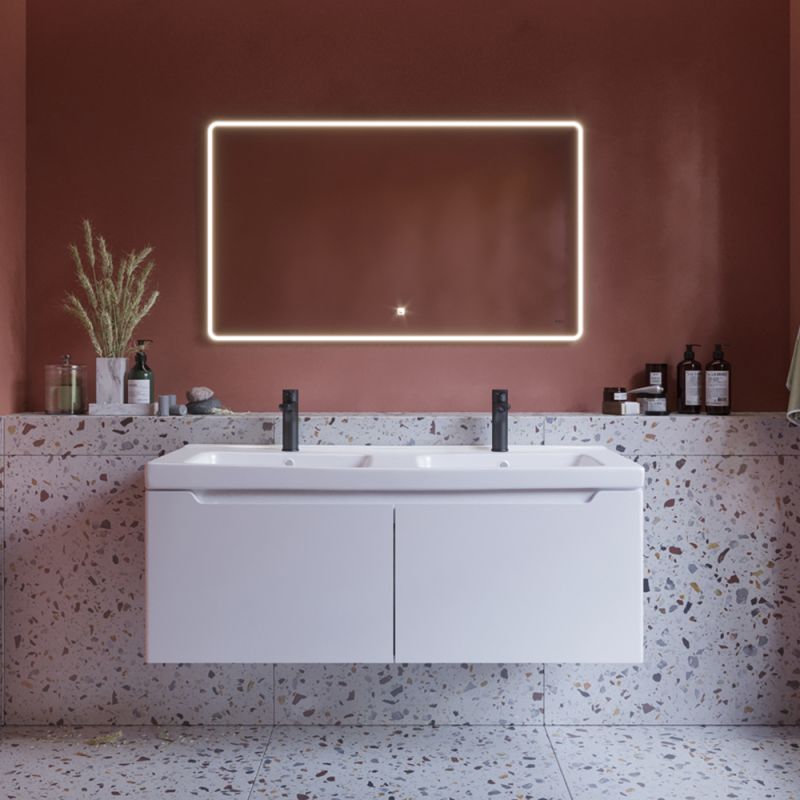 Мебель для ванной Dreja W 125, с 2 ящиками, цвет белый глянец - фото 1