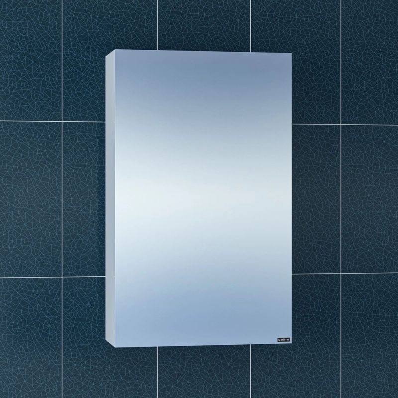 Шкаф-зеркало Санта Стандарт 45 правый, цвет белый - фото 1