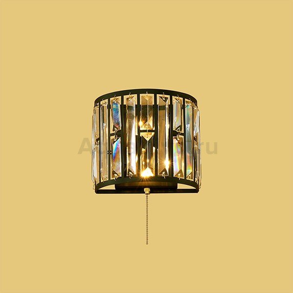 Настенный светильник Citilux Гермес CL331321, арматура венге, плафон стекло / хрусталь белый / прозрачный, 20х13 см - фото 1