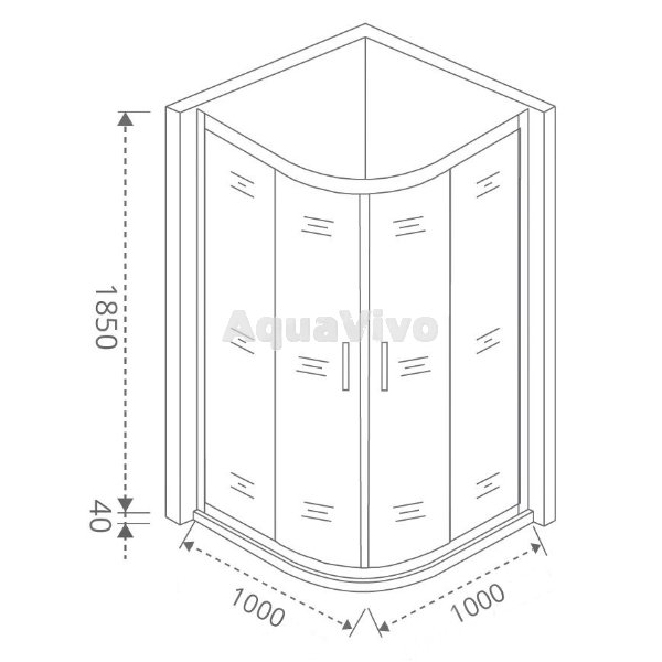 Душевой уголок Good Door Infinity R-100-G-CH 100х100, стекло грейп, профиль хром