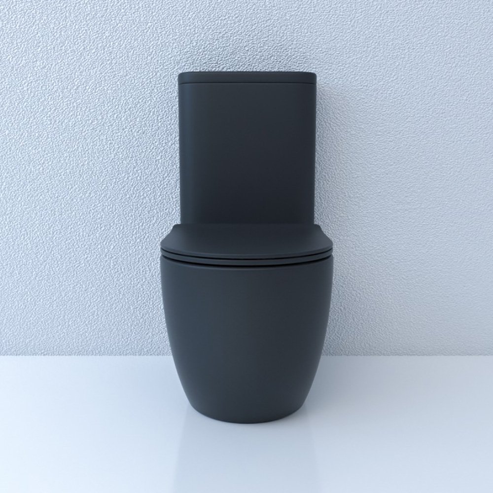 Унитаз Esbano Fortex-N Matt Black напольный, безободковый, с сиденьем микролифт, цвет черный матовый - фото 1