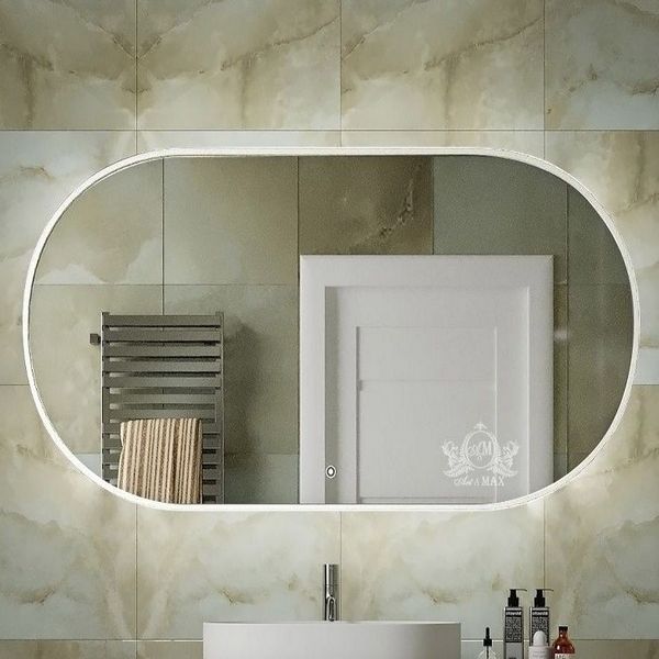 Зеркало Art & Max Bari White 70x150, с подсветкой и диммером, цвет белый матовый