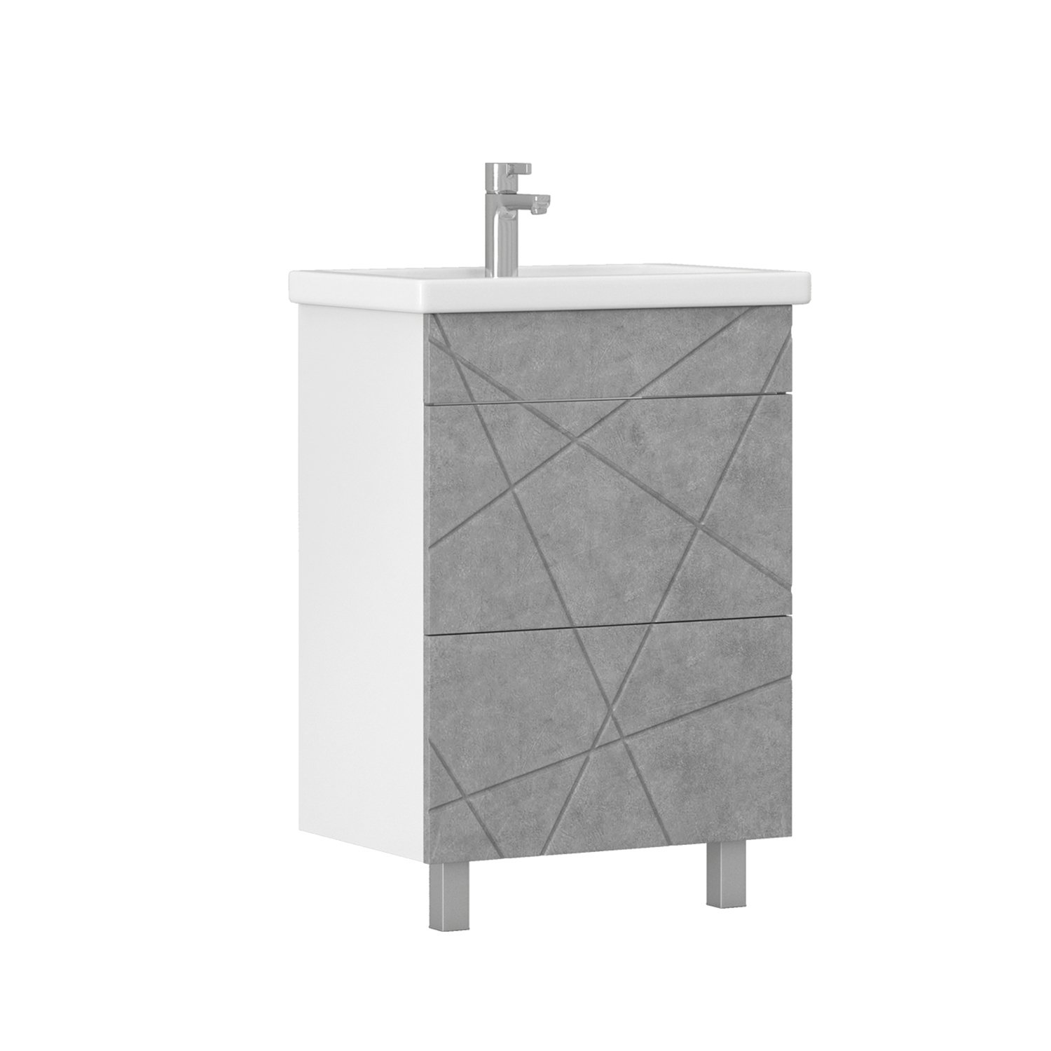 Мебель для ванной Vigo Geometry-2 60, цвет бетон - фото 1