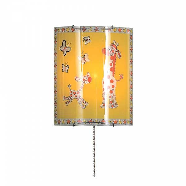 Настенный светильник Citilux 921 CL921001W, арматура хром, плафон стекло желтое / разноцветное, 20х9 см