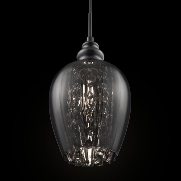 Подвесной светильник Maytoni Blues MOD033-PL-01-N, арматура никель, плафон стекло серое, 14х14 см