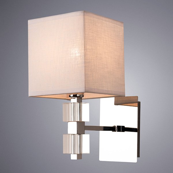 Бра Arte Lamp North A5896AP-1CC, арматура хром, плафон ткань белая, 14х25 см - фото 1
