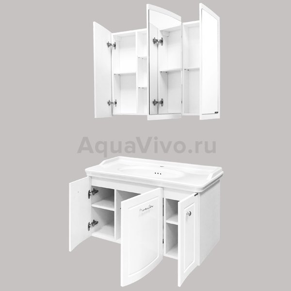 Мебель для ванной Comforty Палини 100, цвет белый глянец