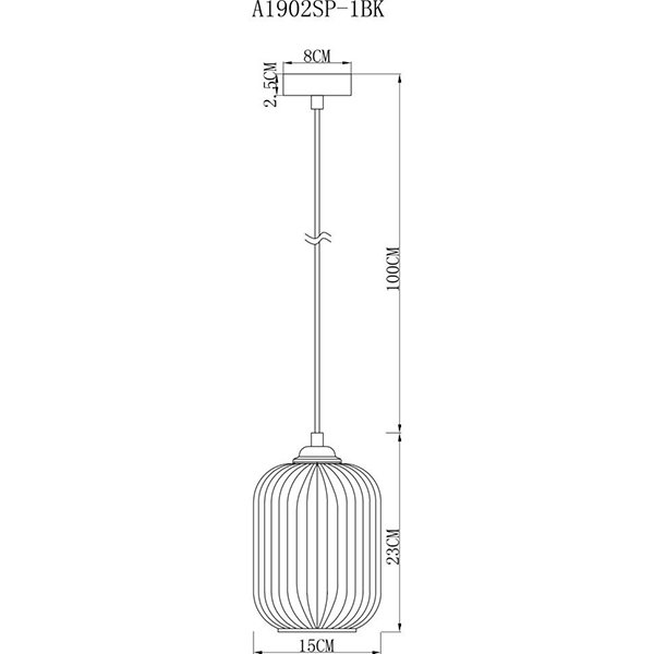 Подвесной светильник Arte Lamp Arwen A1902SP-1BK, арматура черная, плафон стекло дымчатое, 15х15 см - фото 1