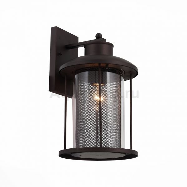 Уличный настенный светильник ST Luce Lastero SL080.401.01, арматура металл, цвет ккоричневый, плафон стекло, металл, цвет прозрачный, коричневый