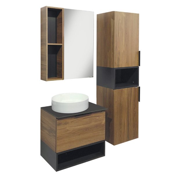Мебель для ванной Comforty Штутгарт 60 с раковиной Comforty 9111, цвет дуб темно-коричневый - фото 1