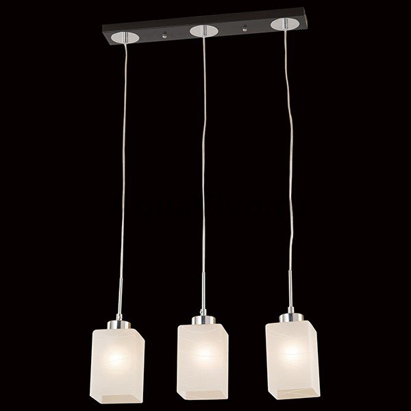 Подвесной светильник Citilux Оскар CL127231, арматура хром / венге, плафоны стекло белое, 52х11 см - фото 1