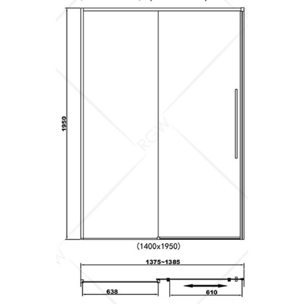 Душевая дверь RGW Stilvoll SV-12B 140x195, стекло прозрачное, профиль черный - фото 1