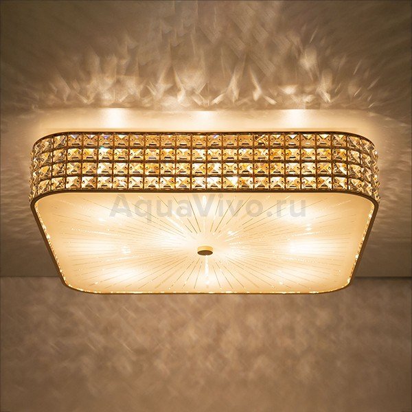 Потолочный светильник Citilux Портал CL324202, арматура золото, плафон стекло / хрусталь прозрачный, 61х61 см