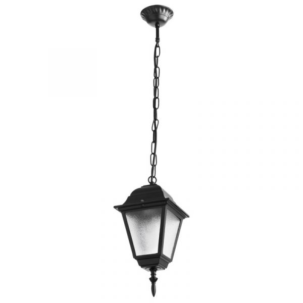 Уличный светильник подвесной Arte Lamp Bremen A1015SO-1BK, арматура черная, плафон стекло прозрачное, 15х15 см
