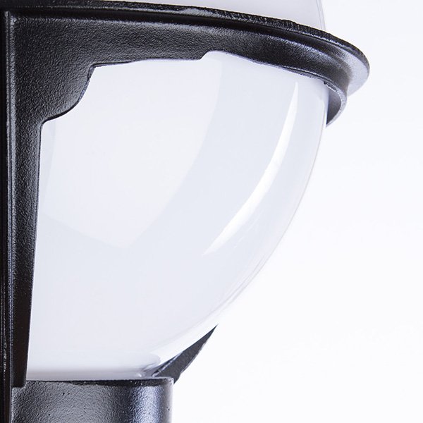 Наземный светильник Arte Lamp Monaco A1497PA-1BK, арматура черная, плафон пластик белый, 27х27 см