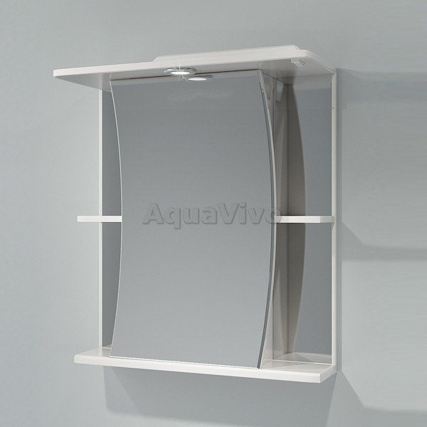 Шкаф-зеркало Какса-А Парус 62, с подсветкой, цвет белый