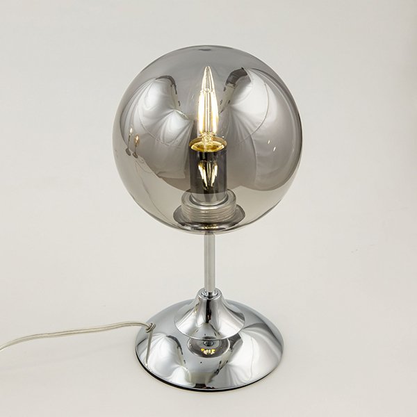 Настольная лампа Citilux Томми CL102810, арматура хром, плафон стекло дымчатое, 15х15 см - фото 1