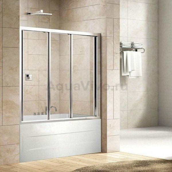 Шторка на ванну Good Door Screen WTW-160-C-CH 160x140, стекло прозрачное, профиль хром