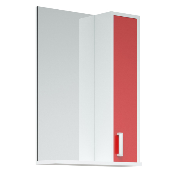 Шкаф-зеркало Corozo Колор 50, правый, цвет белый / красный