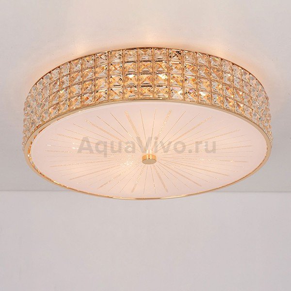 Потолочный светильник Citilux Портал CL324182, арматура золото, плафон стекло / хрусталь прозрачный, 51х51 см