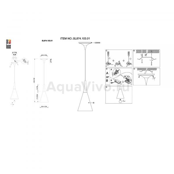 Подвесной светильник ST Luce Gocce SL874.103.01, арматура металл, цвет хром, плафон металл, цвет хром - фото 1
