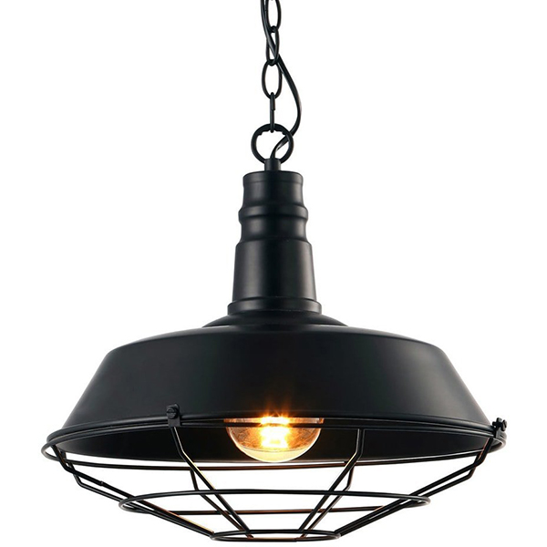 Подвесной светильник Arte Lamp Pandora A9183SP-1BK, арматура черная, плафон металл черный, 37х37 см