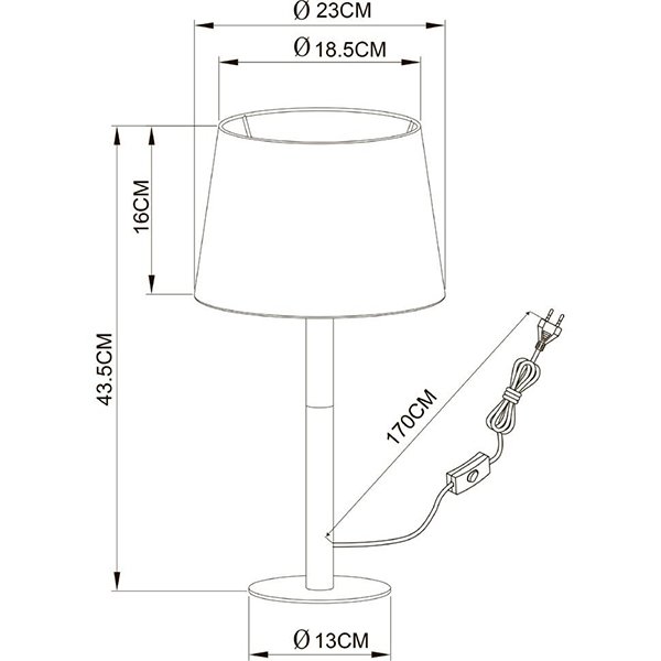Настольная лампа Arte Lamp Connor A2102LT-1WH, арматура белая / бежевая, плафон ткань белая, 23х23 см