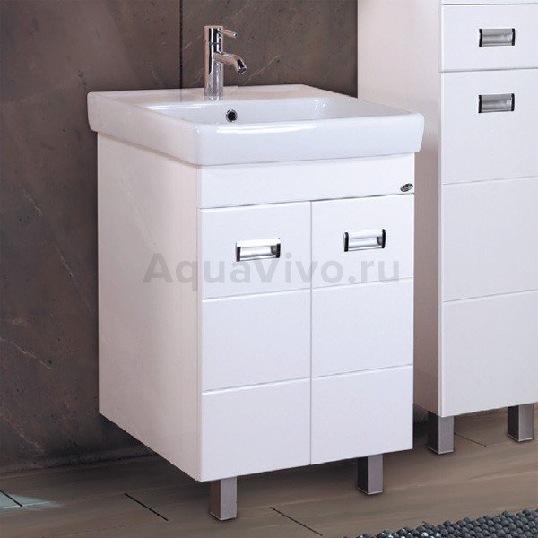 Мебель для ванной Оника Балтика-Квадро 55.10, цвет белый / хром - фото 1